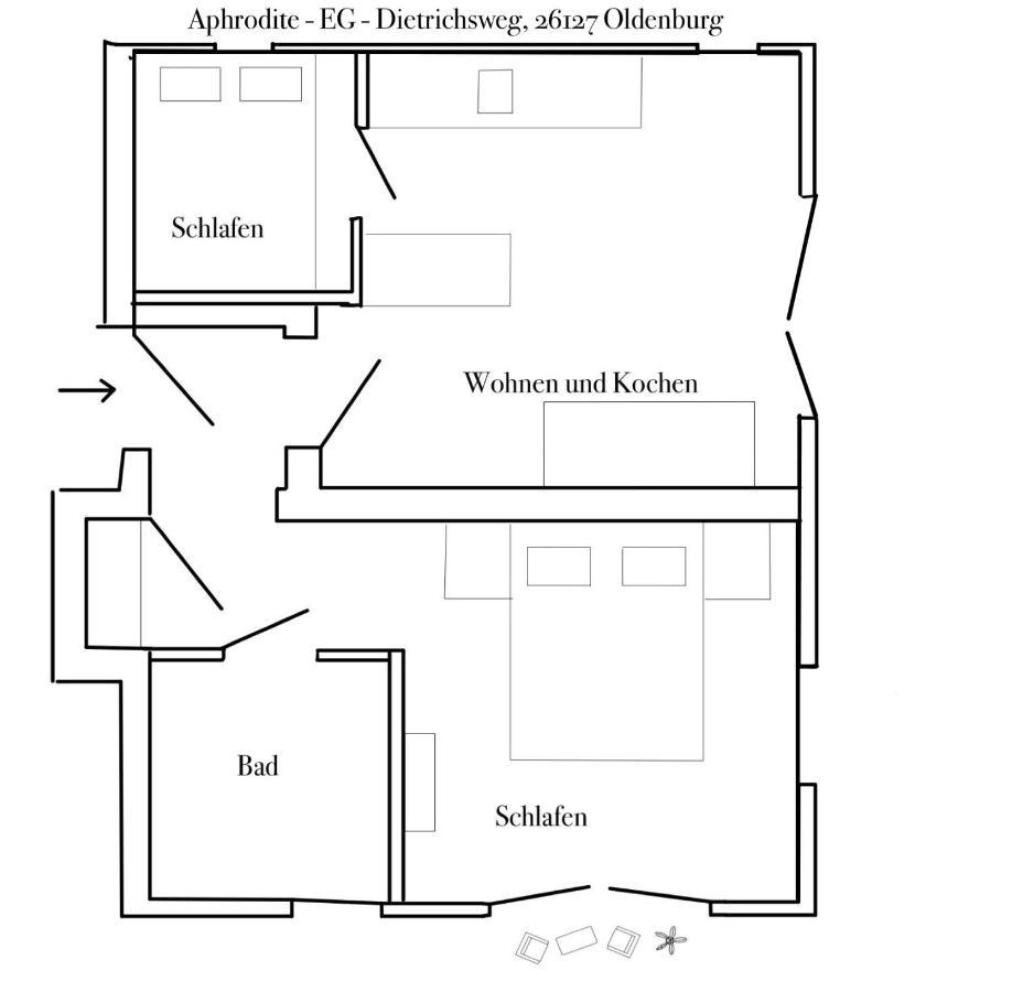 Apartment Prinzessin Aphrodite - Zimmerprinzen Oldenburg Esterno foto